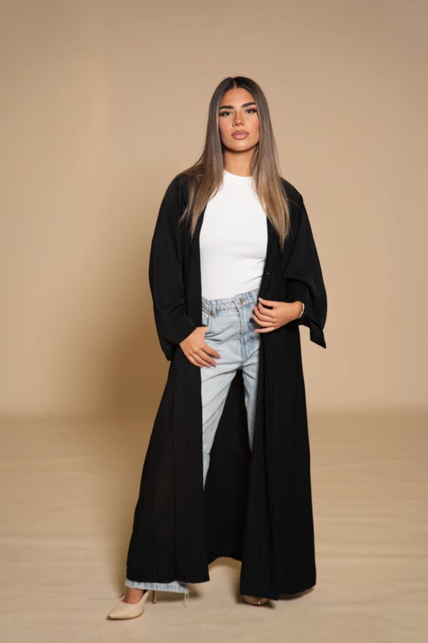 Sweene Abaya Kimono – Elegantes Schwarz für zeitlosen Stil - Image 8