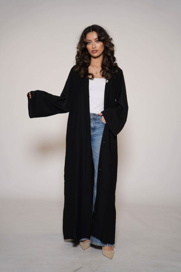 Sweene Abaya Kimono – Elegantes Schwarz für zeitlosen Stil - Image 2